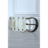 Ceinture blanche en simili avec strass oeillet