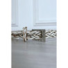 Fine ceinture beige tréssé en simili avec chêne