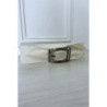 Ceinture blanche en suédine avec strass sur la boucle