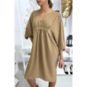 Robe classe camel à manches courtes