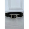 Ceinture noir en simili avec boucle argenté
