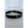 Ceinture noir en simili avec boucle argenté