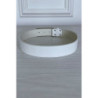 Ceinture blanche en simili avec boucle argenté avec strass