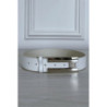 Ceinture blanche en simili avec boucle argenté avec strass