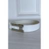 Ceinture blanche en simili avec boucle argenté avec strass
