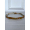 Fine ceinture camel avec accessoire et strass