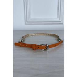 Fine ceinture orange avec accessoire et strass