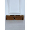 Ceinture camel en suédine avec pochette intégré sur les côtés