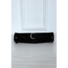 Ceinture noire en suédine avec pochette intégré sur les côtés