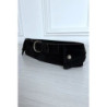 Ceinture noire en suédine avec pochette intégré sur les côtés