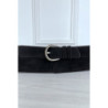 Ceinture noire en suédine avec pochette intégré sur les côtés