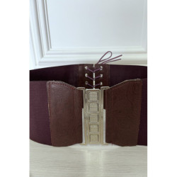 Ceinture de taille bordeaux avec lacet au dos