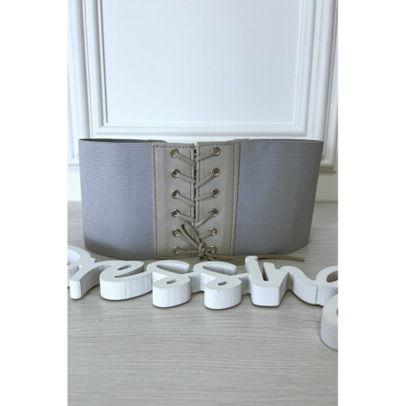 Ceinture de taille grise avec lacet au dos