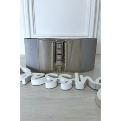 Ceinture de taille grise avec lacet au dos