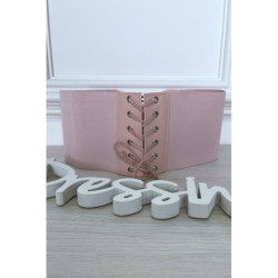 Ceinture de taille rose avec lacet au dos