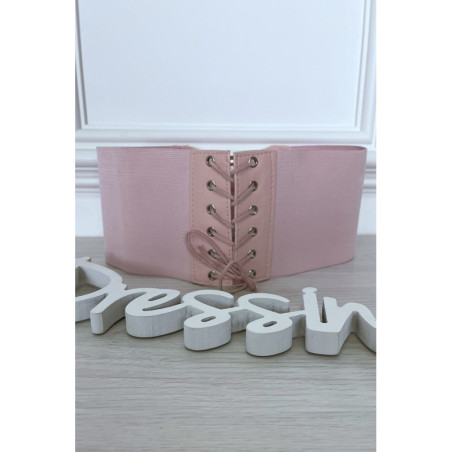 Ceinture de taille rose avec lacet au dos