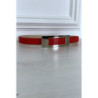 Ceinture rouge fine à longue boucle rectangulaire