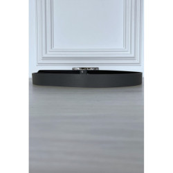 Ceinture grise à boucle rectangulaire à gros strass en verre