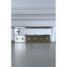 Ceinture blanche fine à boucle rectangulaire à strass