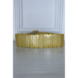 Ceinture jaune élastique à empiècement rectangulaire