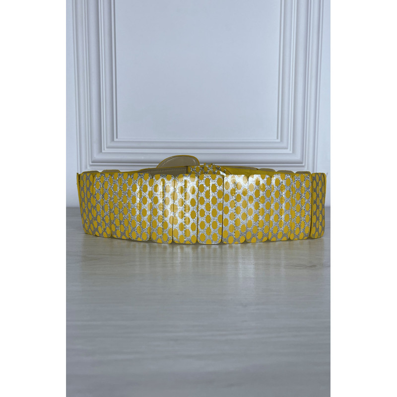 Ceinture jaune élastique à empiècement rectangulaire