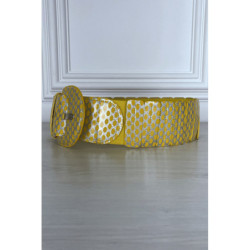 Ceinture jaune élastique à empiècement rectangulaire