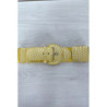 Ceinture jaune élastique à empiècement rectangulaire