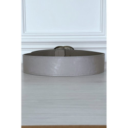 Ceinture grise à boucle ovale à strass