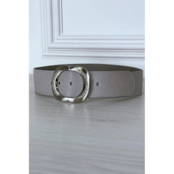 Ceinture grise à boucle ovale à strass