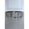 Ceinture grise à boucle ovale à strass