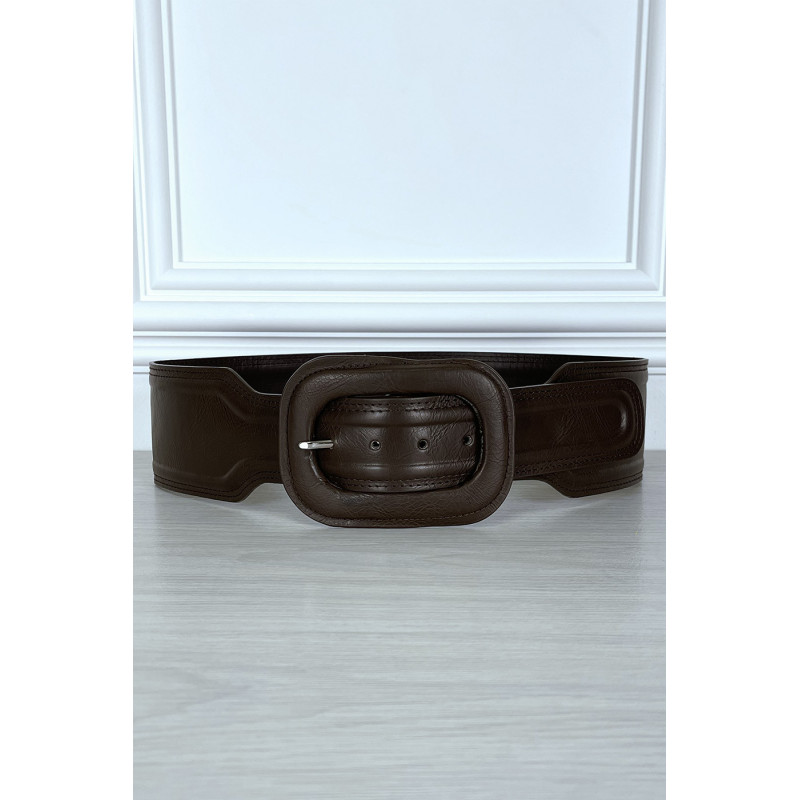 Ceinture tendance marron en simili