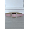 Ceinture simili rose avec boucle rectangle à strass