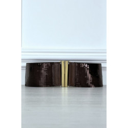 Ceinture élastique marron à sequins