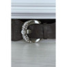 Ceinture marron élastique à boucle brillante