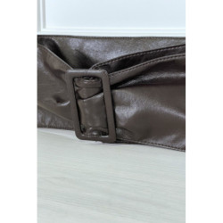 Ceinture marron ajustable en similicuir
