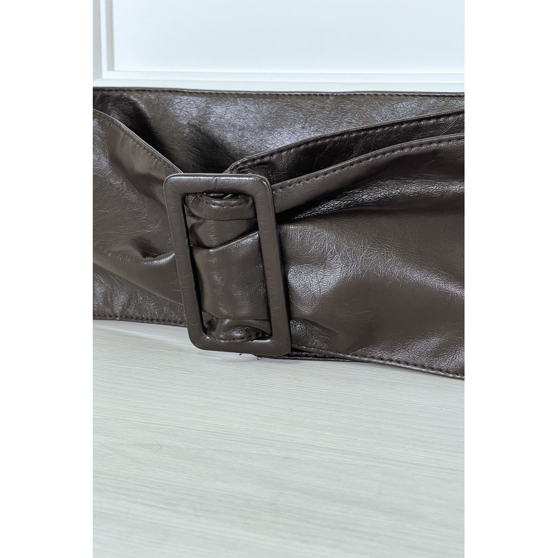 Ceinture marron ajustable en similicuir