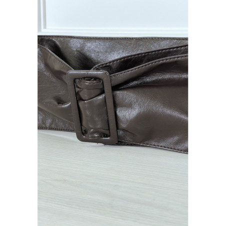 Ceinture marron ajustable en similicuir