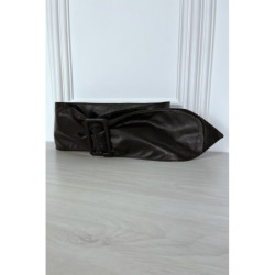 Ceinture marron ajustable en similicuir
