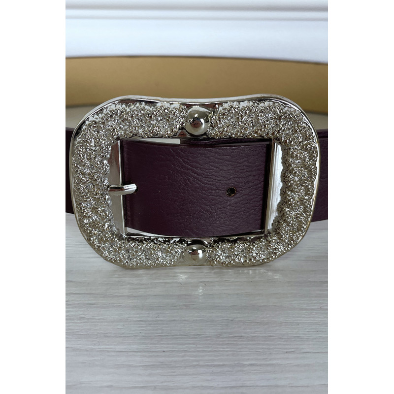 Ceinture violette tendance avec boucle en argent