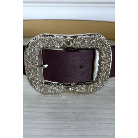 Ceinture violette tendance avec boucle en argent