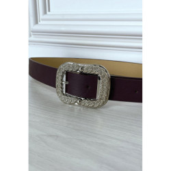 Ceinture violette tendance avec boucle en argent