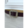 Ceinture violette tendance avec boucle en argent