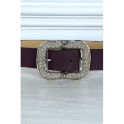 Ceinture violette tendance avec boucle en argent