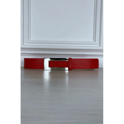 Ceinture rouge avec boucle rectangle