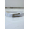 Ceinture blanche à boucle rectangulaire destroy