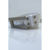 Ceinture blanche à boucle rectangulaire destroy