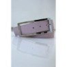 Ceinture rose en simili à boucle rectangulaire