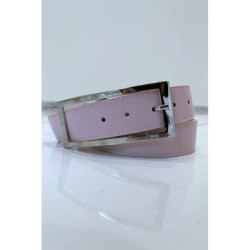 Ceinture rose en simili à boucle rectangulaire