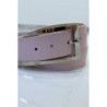 Ceinture rose en simili à boucle rectangulaire