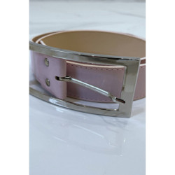 Ceinture rose en simili à boucle rectangulaire